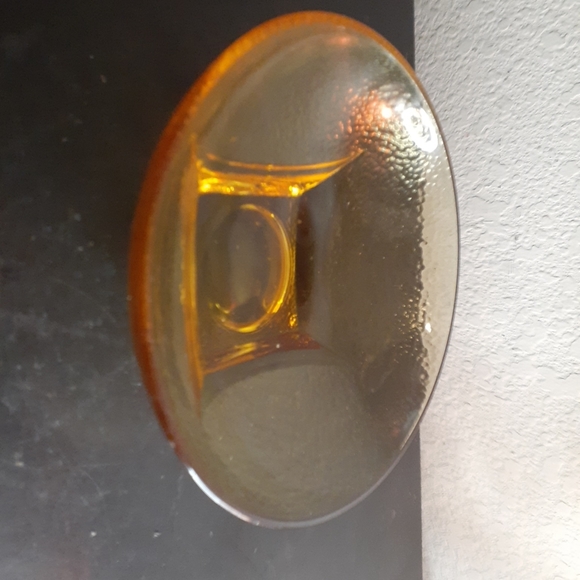 RARE HTF Signed Fire & Light Citrus Recycled Glass 6” Cache Bowl. - Picture 7 of 8